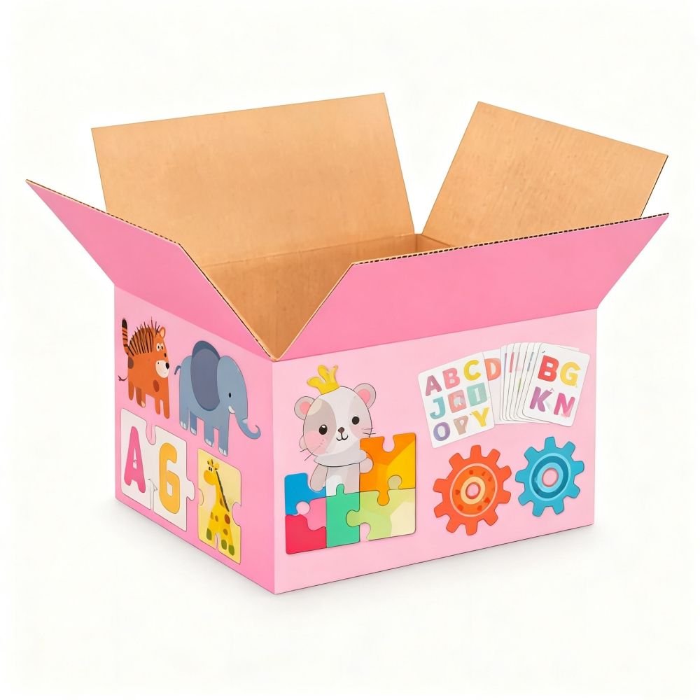 Custom Printed Corrugated Shipping Box Kraft Paper Packaging Boxes Holiday Gift, Shoe & Hat Packaging Box with Logo - Image 1