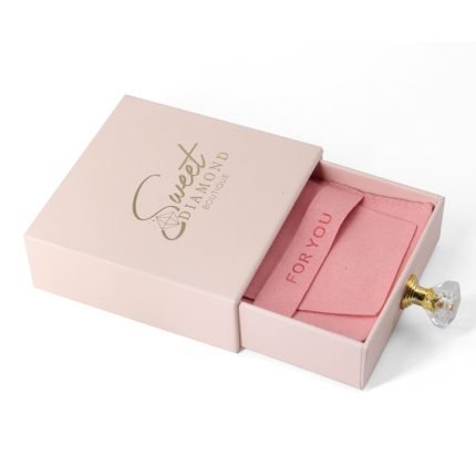 Small Pink Gift Packing Box for Earrings Jewelry Packaging Custom Logo