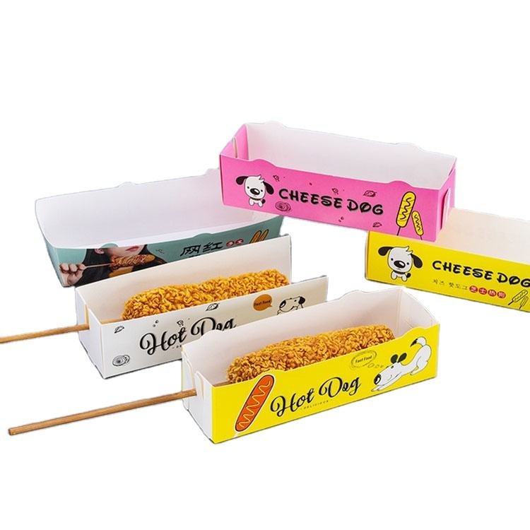 Oil-proof Hot Dog Custom Logo Paper Box Packaging Cardboard Box - Image 1