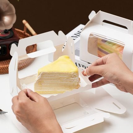 Custom Swiss Roll Cake Box with Clear Window – Personalized Bakery Dessert Box for Food Packaging