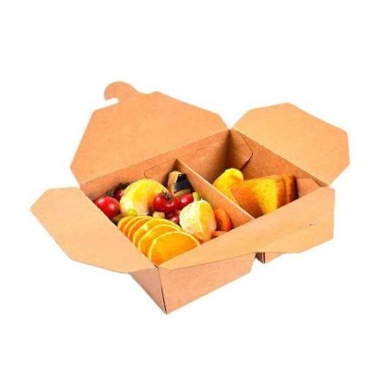 Custom Food Boxes Kraft Paper Lunch Box with Logo