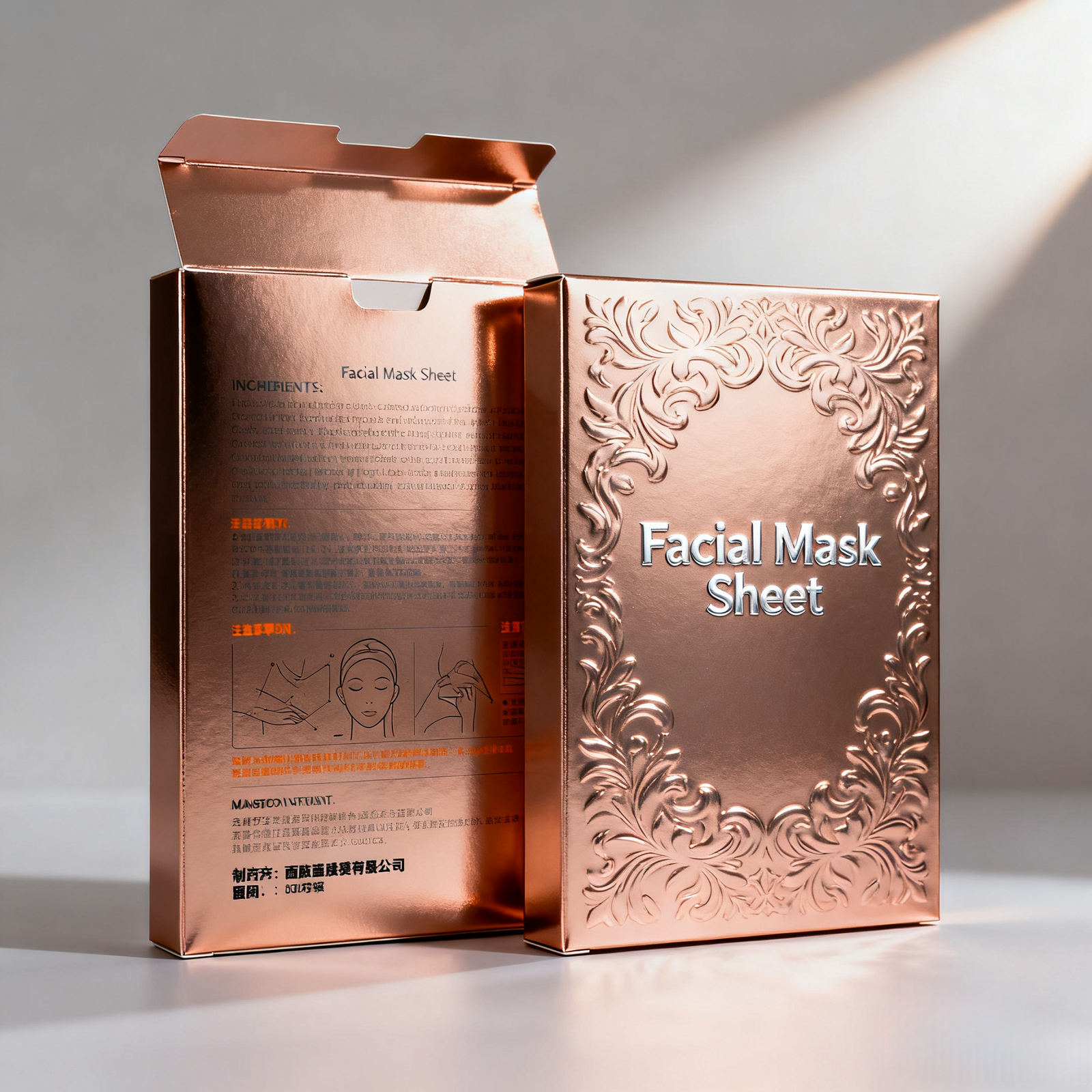Custom Paper Box for Cosmetic Mask Packaging with Hot Stamping - Image 1