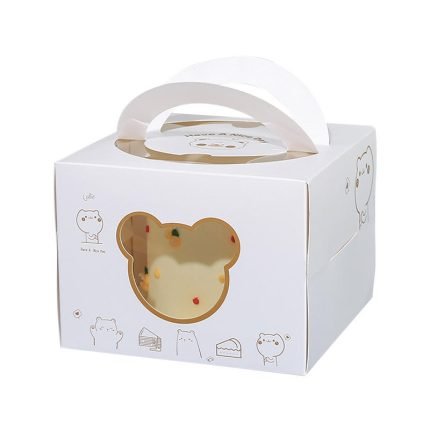 High Quality Custom Logo Portable Small Thickened Cake Box With Handles Four-inch Birthday Cake Box