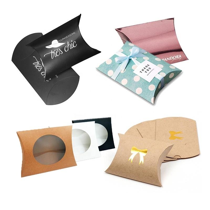 Custom Logo Printed Fancy Wigs Packaging Pillow Box Elegant Paper Box with Embossing - Image 1