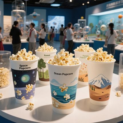 100% Biodegradable Disposable Craft Paper Cups Take Away Fast Food Packaging Popcorn Cup Bucket Double Wall Embossing OEMODM