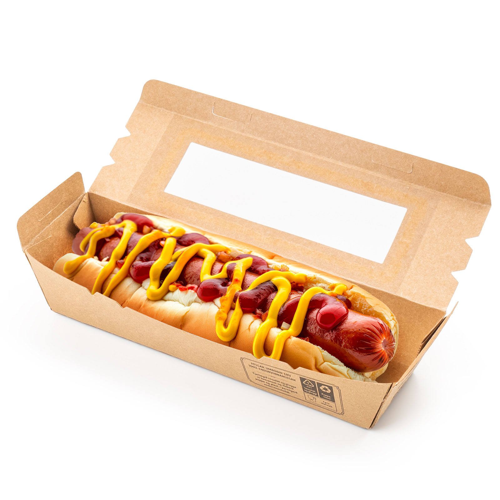 Custom Food Boxes Compostable Kraft Hot Dog Tray - Image 1