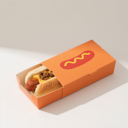 Wholesale Price Custom Fast Food Package Takeaway Container Box Hot Dog Paper Fast Fooo Packaging Box
