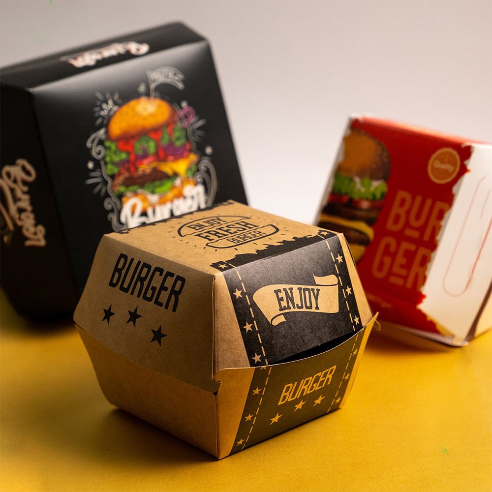 Biodegradable Corrugated Burger Box for Takeaway Packaging - Image 1