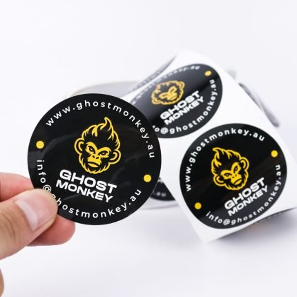 Lanzer Personalized Waterproof Custom Round Stickers - Vinyl Adhesive Logo Label Roll
