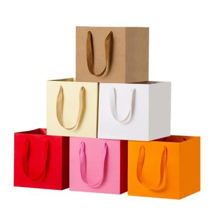 Lanzer Square Kraft Gift Bag - Wide Bottom Custom Recycled Cake Flower Paper Carry Bag