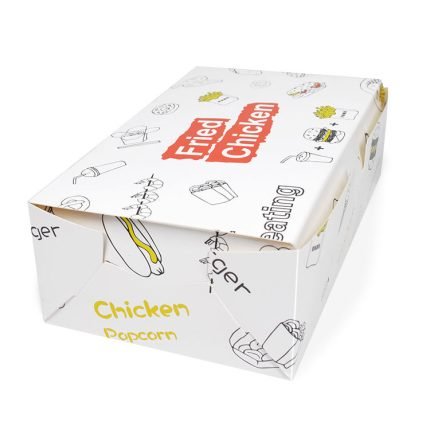 Lanzer Premium Food Box Series - White Card Fried Chicken Packaging Eco-Friendly Takeaway Solution