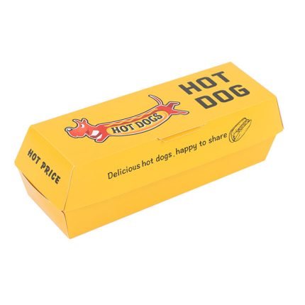 Lanzer QuickServe Series – Disposable Paper Burger Box for Takeaway Hot Dogs and Hamburgers