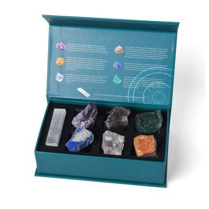 Luxury Cardboard Paper Healing Zodiac Crystal Gift Box Packaging with Foam Insert Custom Logo