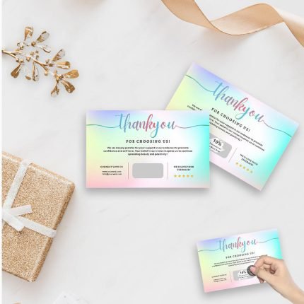 High Quality Personalized Scratch Off Thank You Cards Promotional Scratch Tickets for Business Discount