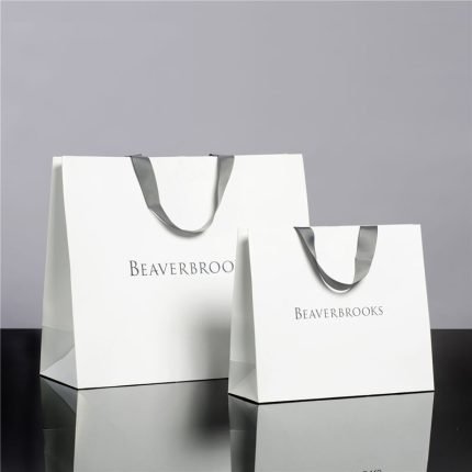 Luxury Custom Personalised ECO Friendly White Retail Papel Bags Shopping Paper Bag With Handle Your Own Logo Print