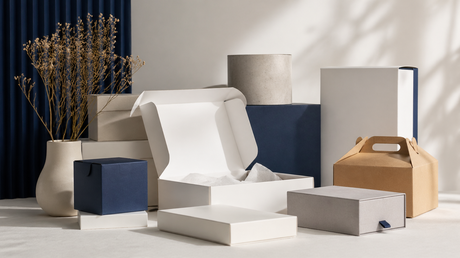 Custom paper box background scene
